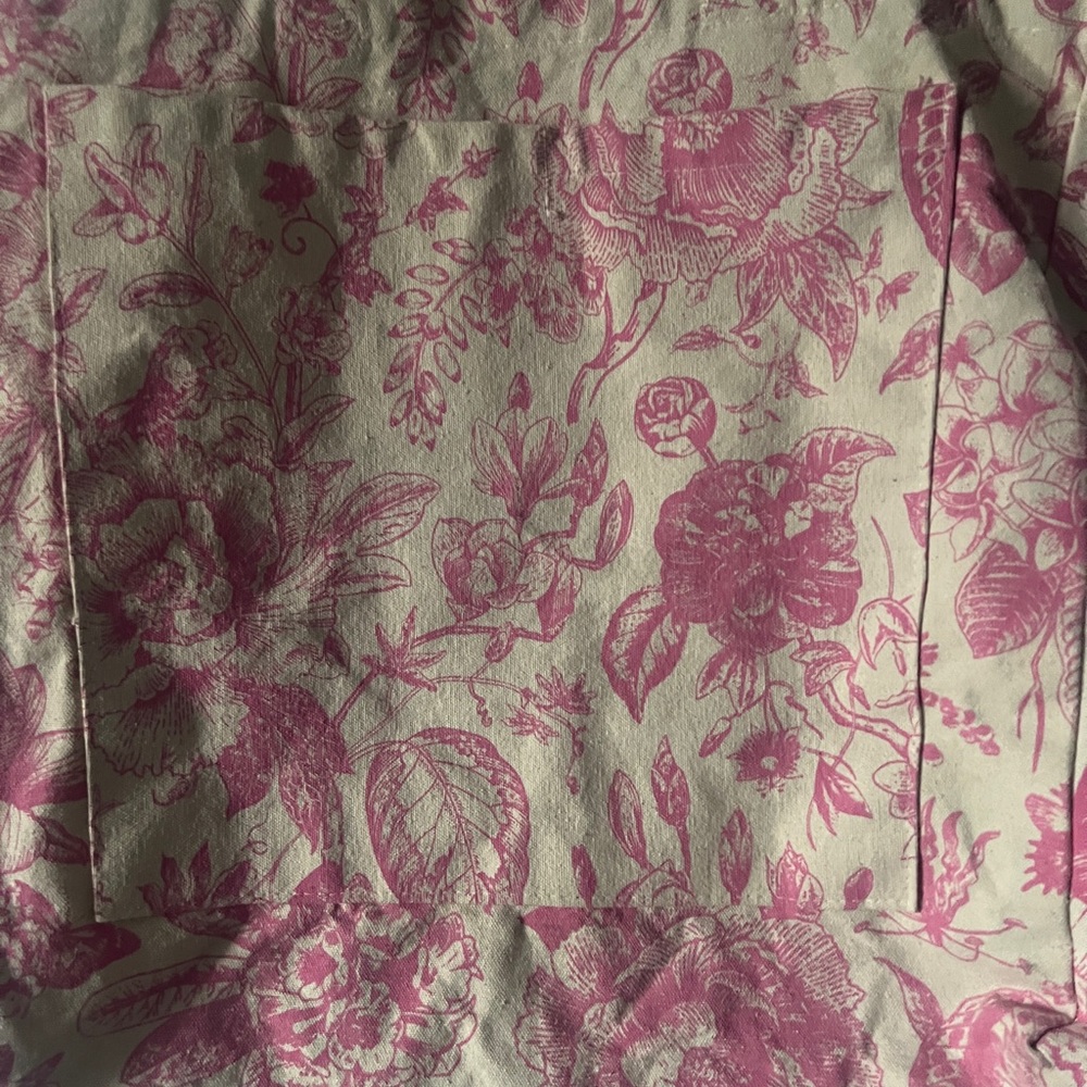 Floral Canvas Tote Bag in Pink and Cream - Picture 6 of 8